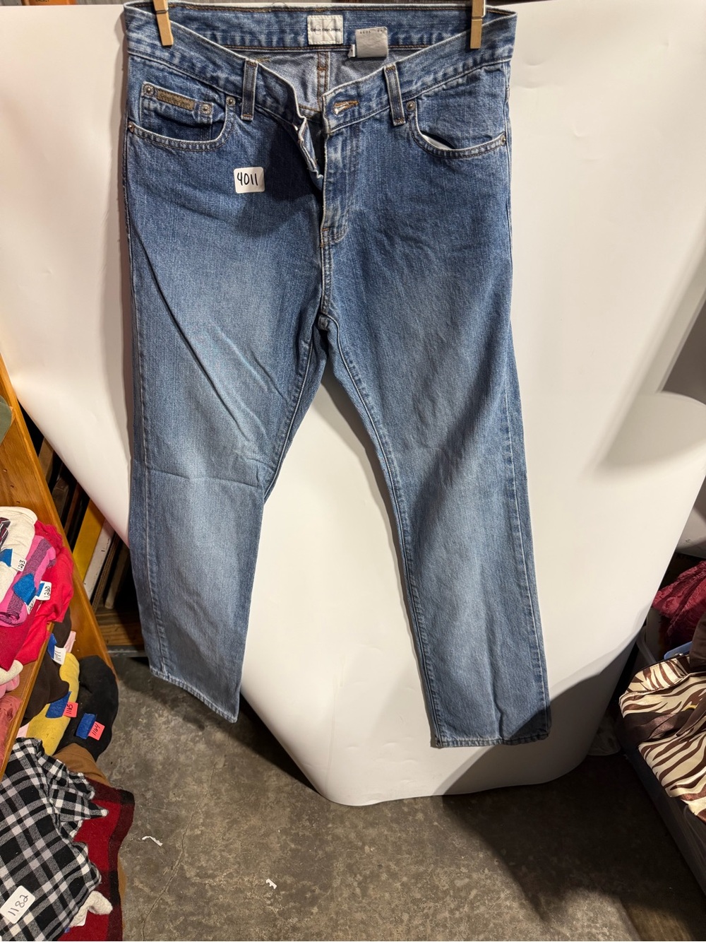 #4011-Calvin Klein Jeans Medium Blue Straight Leg Women's Jeans